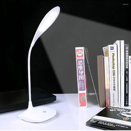 Lampes de table interrupteur tactile flexible LED support lampe de bureau moderne 3 niveaux gradation USB charge étude lumière pour collège dortoir chambre