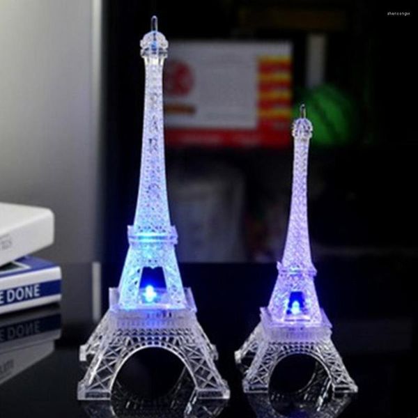 Lámparas de mesa Torre Eiffel Luz Lámpara de noche Escritorio 3D Acrílico Niños Resplandeciente Luz nocturna decorativa Led Up French para souvenirs Lig Dropship