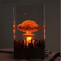 Lampes de table Organisme Transparent résine lampe de Table créatif Art décoration lampe explosif champignon nuage thème veilleuse USB Charge YQ231129