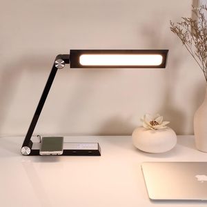 Lámparas de mesa Triángulo Lámpara de escritorio de carga inalámbrica Plegable Atenuación Luz de trabajo Lectura creativa Hogar Estándar de la UE