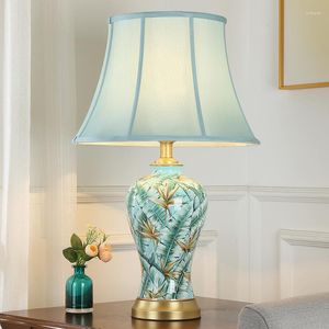 Tafellampen Tuda bedlamp slaapkamer Europees Amerikaanse moderne eenvoudige keramische slaapkamer decoratieavond