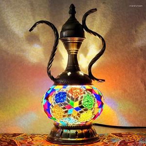 Lampes de table Turc Mosaïque Mosaïque en verre Lumières de chambre à coucher de cuisine