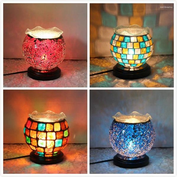 Lampes de table Turc Mosaïque Mosaïque en verre lampe de nuit Lumières de nuit Bar Bar Bureau Light Lighting Fixture Home Decor