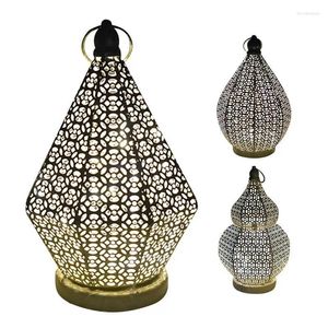 Tafellampen Turkse lamp LED Metaal Desktop Ornament Draadloos omgevingslicht voor woonkamer slaapkamer restaurant decor gadgets