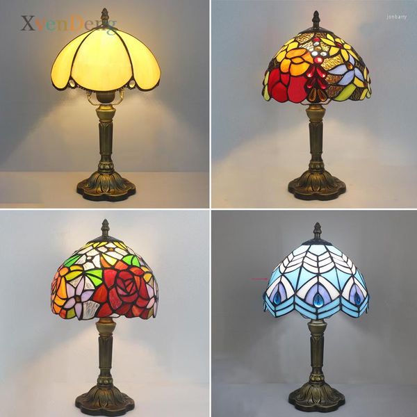 Lámparas de mesa de resina de mosaico turco para dormitorio, mesita de noche, sala de estar, decoración del hogar, lámpara de escritorio Tiffany, soporte de vidrieras, accesorios de iluminación