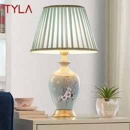 Lampes de table Tyla lampe en céramique contemporaine américaine luxueuse salon chambre chevet bureau lumière El ingénierie décorative