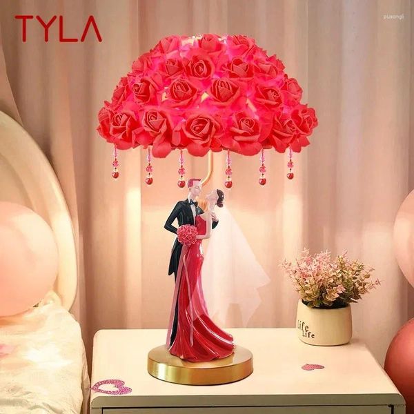 Lampes de table Tyla lampe de mariage contemporain personnalisé et créatif salon rose chambre à coucher décorative