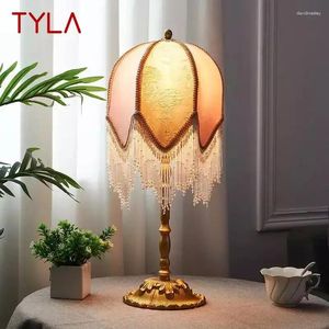 Lampes de table Tyla French Pildels Lampe American Retro Living Room Bedroom Villa European Pastoral Creative Desk Light