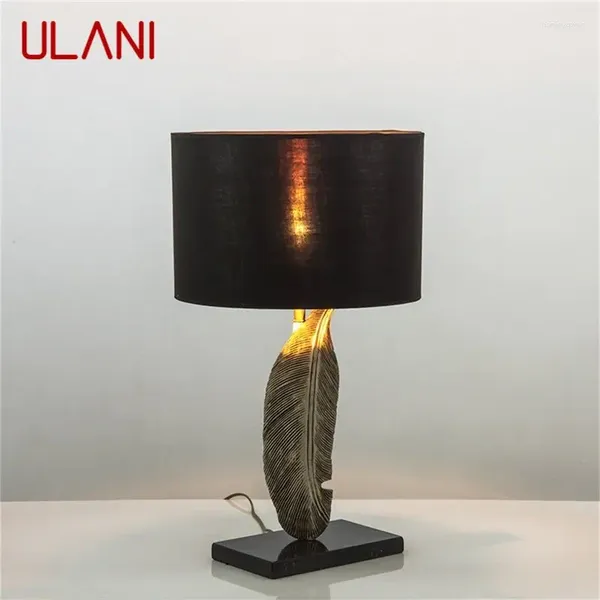 Lampes de table Ulani European Style Lampe classique conception de chevet de chevet vintage Black Desk Light LED POUR LE SOIX CHAMBRE DÉCOR HOME