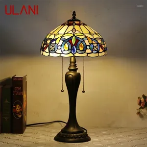 Tafellampen ulani tiffany lamp led moderne creatieve kleur glazen kunst bureau licht decor voor huis woonkamer slaapkamer