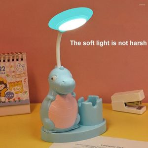 Lampes de table Lampe de lecture de dinosaure de dessin animé unique Lampe de chevet Base stable Accessoires de chambre ultra-lumineux