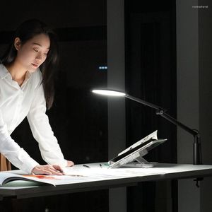 Tafellampen UPERGO verstelbare hoogte lange arm opvouwbare clip-on bureaulamp licht metalen dimbare led