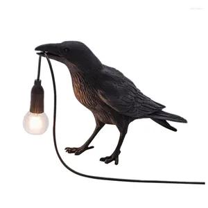 Lámparas de mesa EE. UU. Lámpara de cuervo: decoración de la luz gótica de la luz para la sala de estar de la habitación de la cama Decoración de la sala de estar