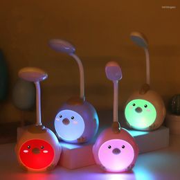 Настольные лампы, зарядка через USB, ночник для сна, настольная лампа с рисунком цыпленка, защита глаз, энергосберегающий светодиод для чтения для детей, подарок