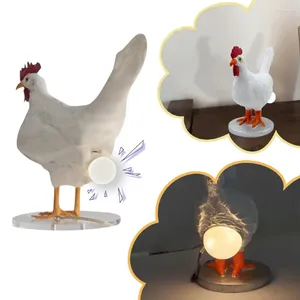 Tafellampen USB Chicken Desk Lamp Resin Chick Leg eieren standbeeld grappige kunst ambachten vakantiegeschenken voor thuis slaapkamer decor