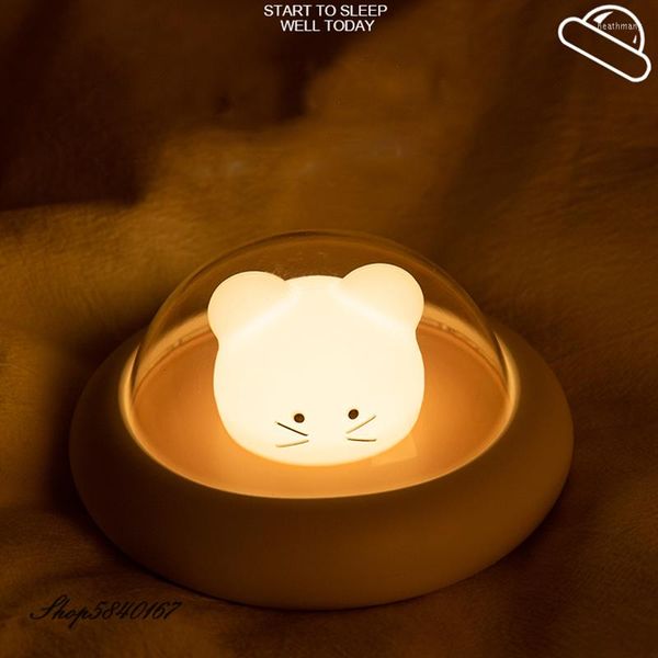 Lampes de table USB mignonne lampe pour chambre espace lumière gradation bureau souris éclairage Animal Abajur Infantil enfants cadeau LED