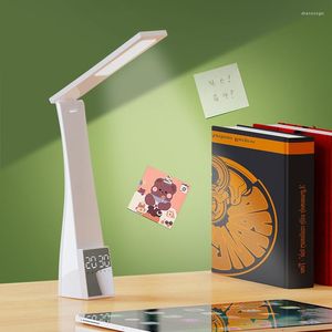 Lampes de table USB Led lampe de bureau avec Bluetooth réveil température gradation en continu Ight lumière tactile lecture pliable