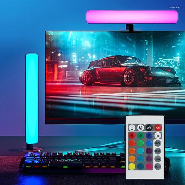 Lampes de table USB LED LUMIÈRE BAR RVB Couleur changeant TV Backlight Remote Symphony atmosphère Strips Music Rythm Rythm Ambient Pickup Lamp Decor