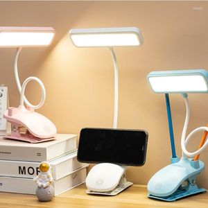 Tafellampen USB LED PEN HOLDER KLAMP Desk Lamp Flexibel Gozeeck Touch Diming Clip On voor Book Bed Office en Computer