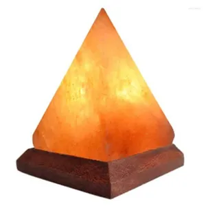 Lampes de table USB LED Pyramid Salt Crystal Lampe Ambiance décorative