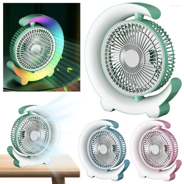 LAMPS DE TABLE USB MINI FAN COLIAGE AVEC LEUR COLORFUR 3SEPEDS 360 ° ROTACTABLE PORTABLE CHITE BURANT PORT