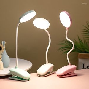 Tafellampen USB Multifunctionele Led Klem Bureaulamp Flexibele Zwanenhals Touch Dimmen Clip Op Houder Voor Boek Bed Kantoor