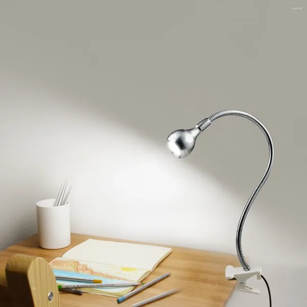 Lampes de table USB Power Lampy Livre Light With Holder Clip Flexible Study Bedside Bedroom Decor Nightlamp
