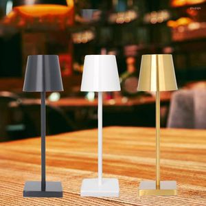 Lampes de table Lampe de bureau rechargeable USB Dimmable LED Protection des yeux Veilleuse Bar Restaurant Ambiance Rétro Fer Forgé