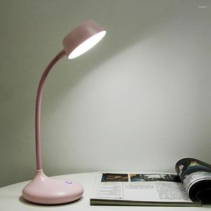 Lampes de table LED rechargeable par USB Lampe de bureau Luminosité réglable Éclairage blanc chaud DC 5V Lecture avec tuyau en silicone