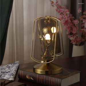 Lampes de table lampe en laiton vintage TRENDY RETRO Classic Atmosphère Nostalgic Night Desk Light for Home Bedroom ou Living Room Decor