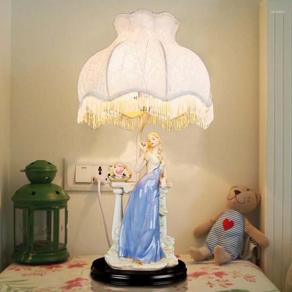 Lampes de table Vintage en céramique lumière pour salon enfants bureau décor lumières Art déco cadeau de noël princesse chambre lampe
