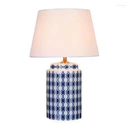 Tafellampen vintage keramische wabi-sabi-serie landenlampenbusblauwe Retro E27 LED-bureau Licht voor de slaapkamerstijl van de woonkamer