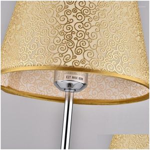 Lampes de table Vintage Gold Sier pour la chambre à coucher de chevet de table de lit lampe de lampe luminaires El Office LED Éclairage debout DÉCLOR HOME DROP DEVIVE DHEPQ