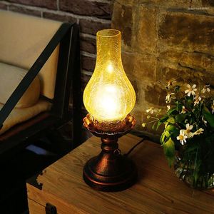 Tafellampen vintage kerosene lamp industrieel glas licht lampenkap E27 led bol loft retro bureau voor thuisbeddecoratie