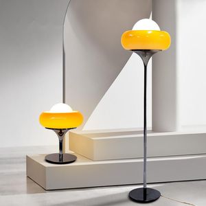 Lampes de table Vintage Orange lampadaire salon abat-jour en verre lampe d'angle décor à la maison chambre support Led à côté d'instable