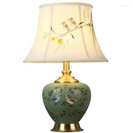Tafellampen vintage retro -Amerikaanse landelijke vogels keramiek led e27 dimmer lamp voor woonkamer slaapkamer bedkamer bruiloft deco h 50 cm 1660
