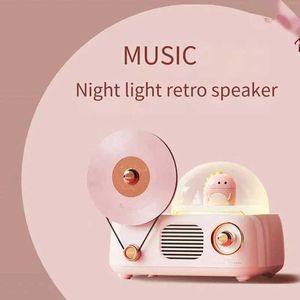 Tafellampen vintage vinyl platenspeler aroma stereo luidspreker schattige huisdier sfeer lamp voor meisjes kinderen cadeau met microfoon karaoke