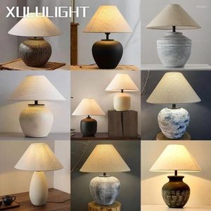 Tafellampen Wabi-sabi keramische lamp nachtkastje bureaudecoratie voor slaapkamer lichtarmatuur woonkamer in Japanse stijl