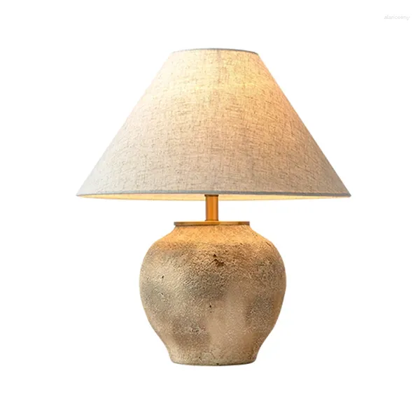 Lampes de table Wabi-Sabi Style Room Decoration Lampe en céramique Simple Retro Bedroom Bedside Canapa Côté Armoire Lighting Ornaments Bureau