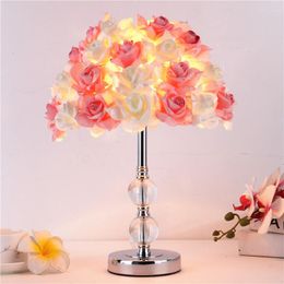 Lampes de table mariage chevet rose pour chambre créative festival romantique lampe de bureau éclairages LED