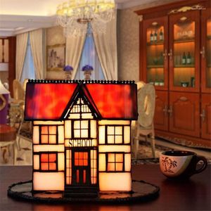 Tafellampen bruiloft decor huis led nacht licht tiffany vintage glazen lamp kinderkamer bed foyer klein bureau 1234