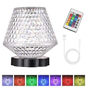 Tafellampen draadloos bedlicht verstelbaar kristallen lamp slaapkamer cadeau acryl thuisdecor met externe aanraakregeling 16 kleurverandering
