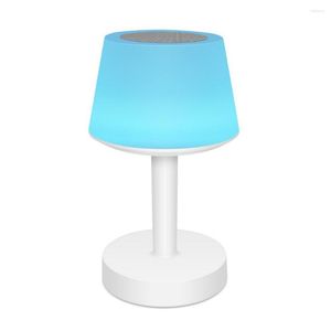 Lampes de table Haut-parleur sans fil Bluetooth LED Veilleuse colorée tactile Intelligente et sonore Petite lampe