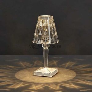 Tafellampen WLGNM Crystal Touch Lamp Sfeer Acryl Diamant Usb Opladen Draagbare Draadloze Slaapkamer Nachtkastje YQ231009