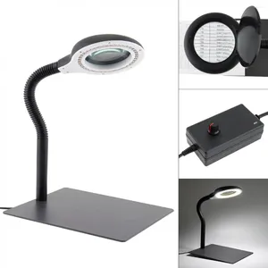 Lámparas de mesa Wlks-608 Lámpara de escritorio con luz de brillo y lupa de 110V / 220V con iluminación LED de 15X y 40 para iluminación de lectura