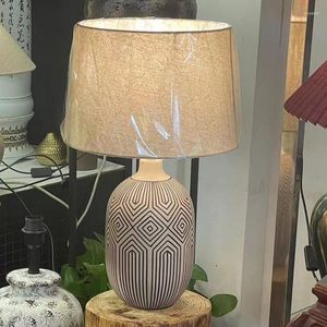 Lampes de table Chevet en bois Lit intelligent Rose Lampe Ancre Porcelaine chinoise Vert Céramique Hall