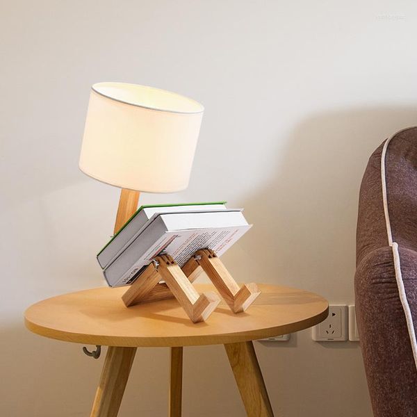 Lampes de table en bois homme lampe de bureau lampe de lecture pour salon chambre table de nuit luminaires de chevet éclairage intérieur décoration de la maison
