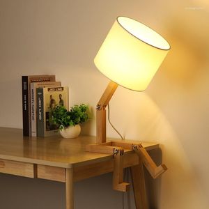 Tafellampen houten robotvorm creatieve lampstudie mode meerdere vormen leesde bureau Noordse bureaublad decoratief nachtlicht