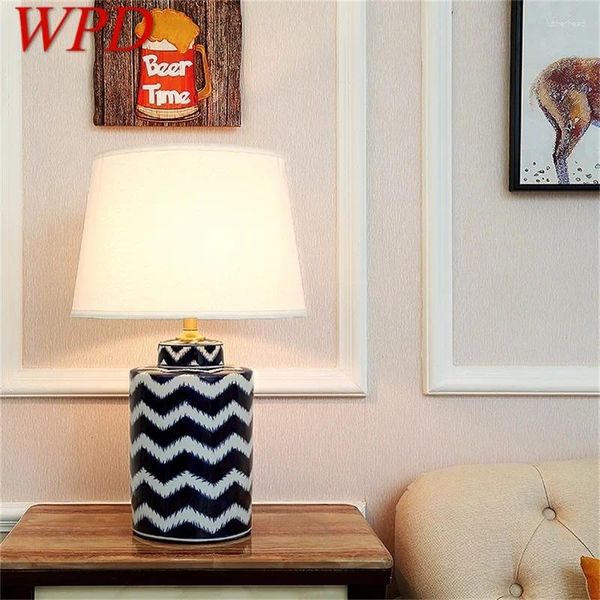 Lampes de table WPD Céramique Luxury Copper Tissu Light For Home Living Room Dining Bedroom Office