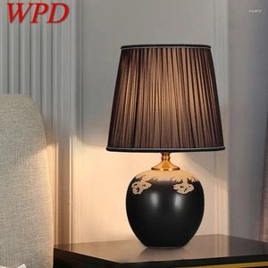 Lampes de table WPD Céramique LED moderne Créative Black Dimmarm Bureau Léger pour la maison Living Bedroom Decor de chevet